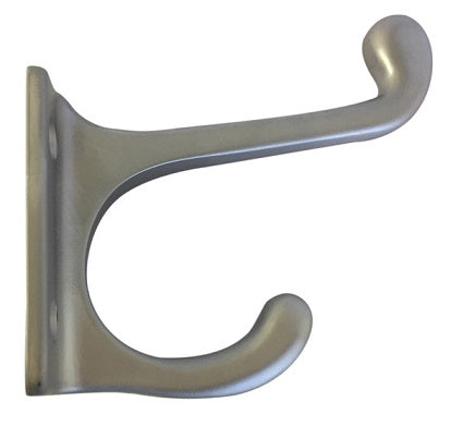 Double Coat Hook in Satin Chrome Plate