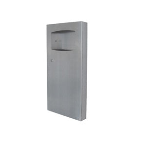 Surface Mounted Waste Receptacle in Satin Stainless Steel